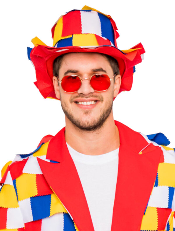 Kostümzubehör Lappenhut rot/weiß/blau/gelb 57