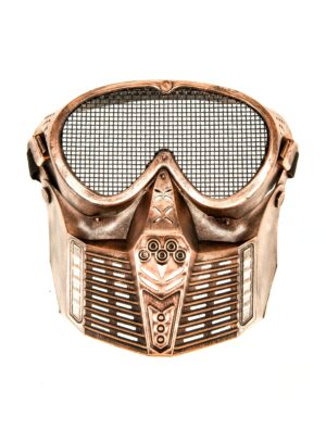 Kostümzubehör Maske Steampunk mit Netz kupfer