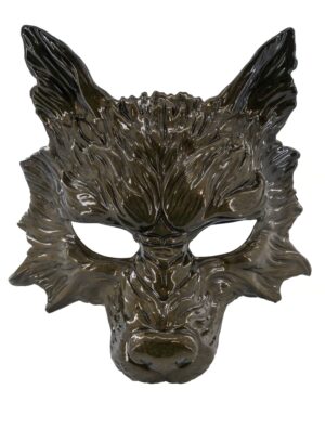 Kostümzubehör Maske Wolf gold
