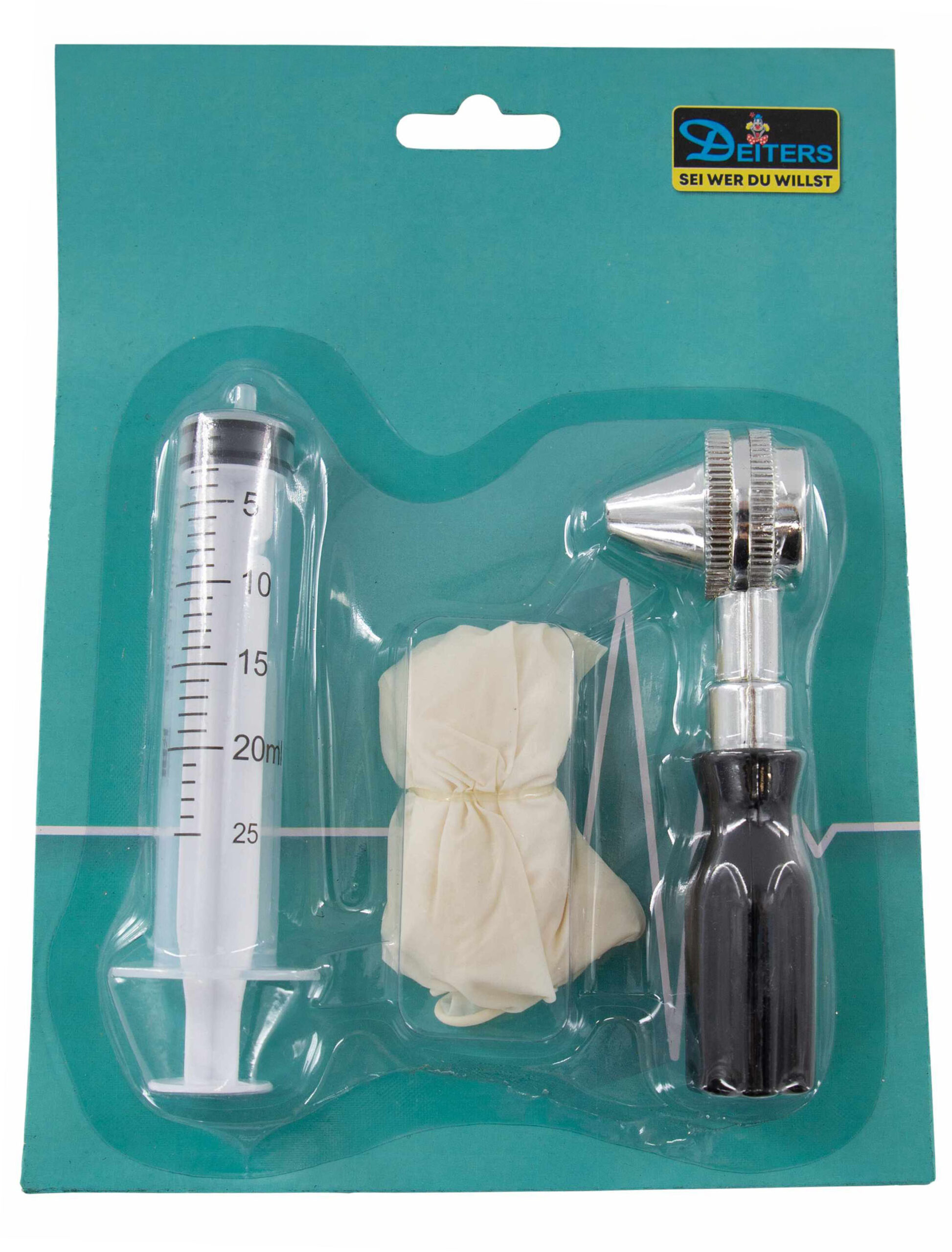 Kostümzubehör Medizin-Set 3tlg. schwarz/silber 1 Kostümzubehör Medizin-Set 3tlg. schwarz/silber