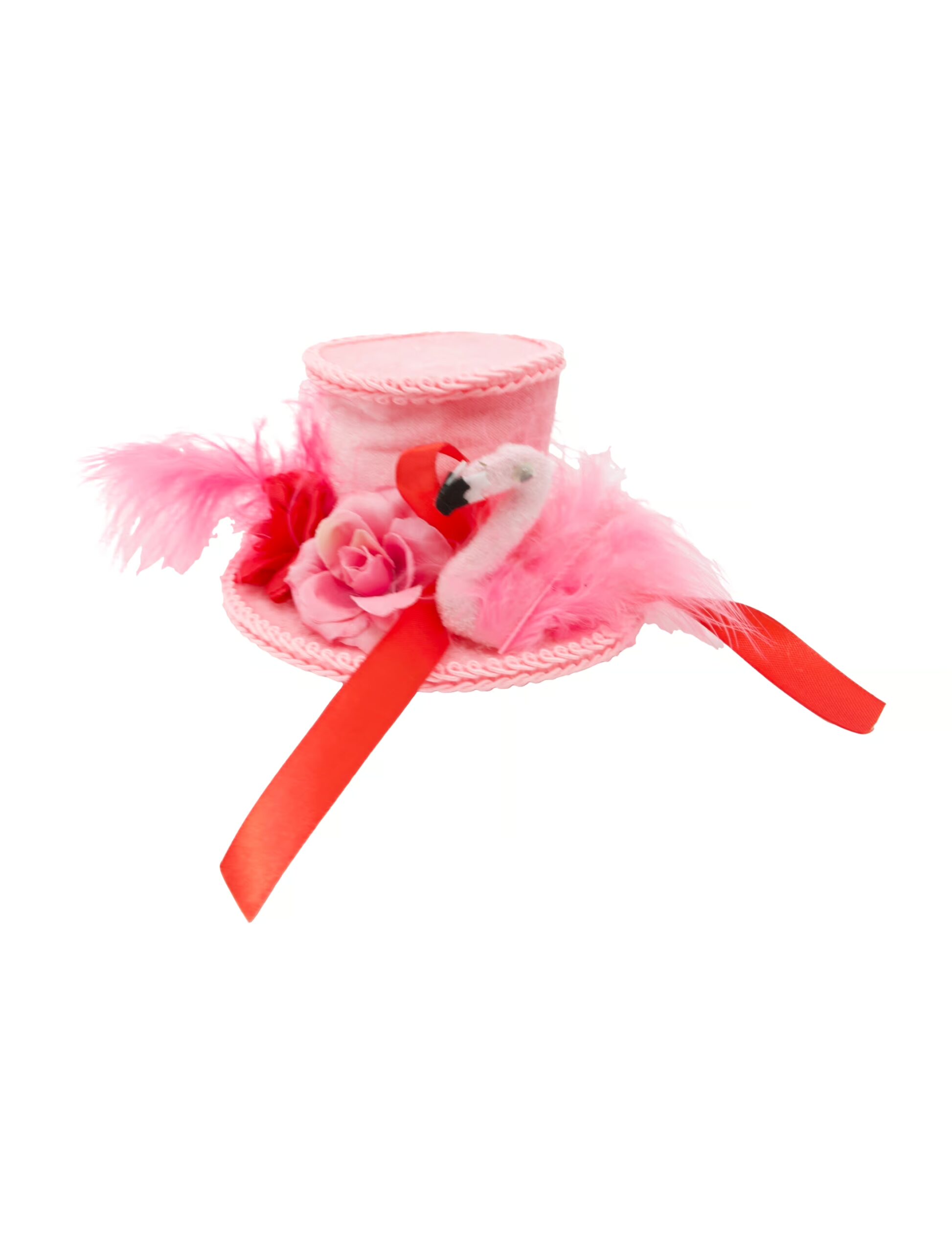 Kostümzubehör Mini-Zylinder Flamingo pink 1 Kostümzubehör Mini-Zylinder Flamingo pink