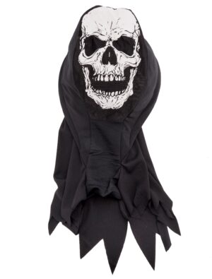 Kostümzubehör Mütze mit Maske Skelettschädel schwarz