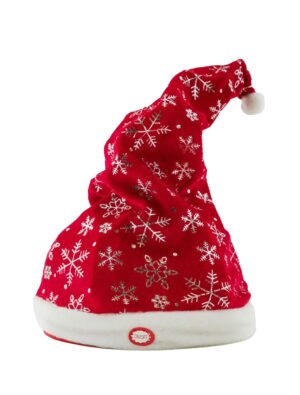 Kostümzubehör Nikolausmütze tanzend mit Sound rot/silber one size