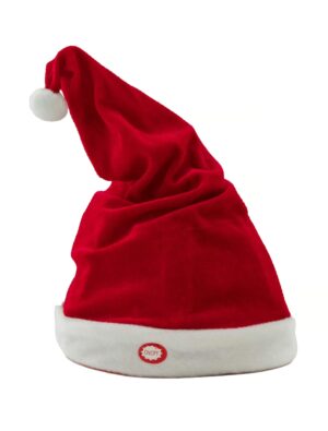 Kostümzubehör Nikolausmütze tanzend mit Sound rot/weiß one size