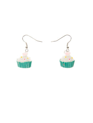 Kostümzubehör Ohrringe Candy Cupcake weiß/grün