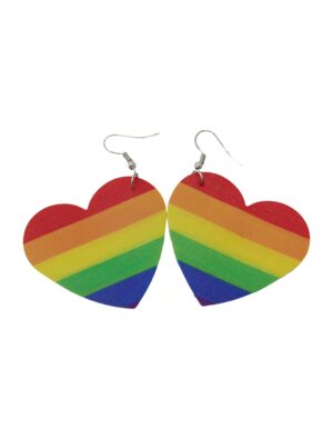 Kostümzubehör Ohrringe Herz rainbow