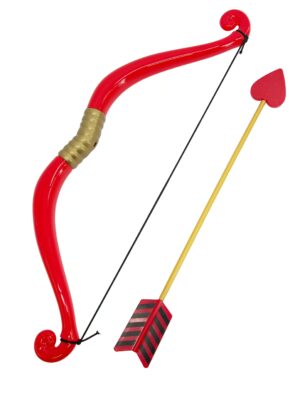 Kostümzubehör Pfeil und Bogen Amor rot