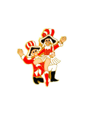 Kostümzubehör Pin Funkenpaar metallic rot/weiß