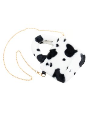 Kostümzubehör Plüschtasche Kuh schwarz/weiß
