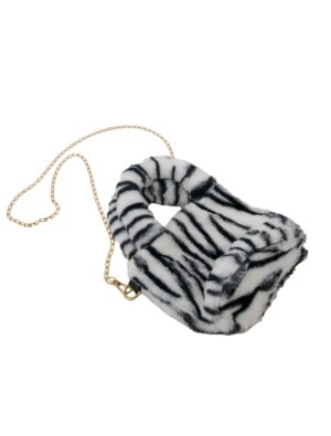 Kostümzubehör Plüschtasche Zebra schwarz/weiß