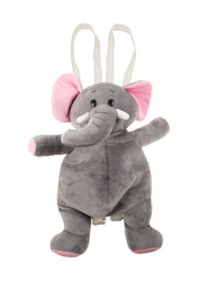 Kostümzubehör Rucksack Plüsch Elefant Farbe: grau