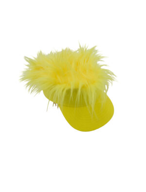 Kostümzubehör Schirmkappe mit Fell gelb one size