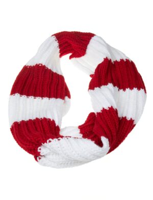 Kostümzubehör Schlauchschal Strick Farbe: rot/weiß
