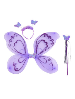 Kostümzubehör Schmetterlings-Set 3-tlg. lila