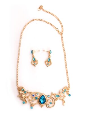 Kostümzubehör Schmuckset Oriental 2-tlg. Farbe: blau/gold