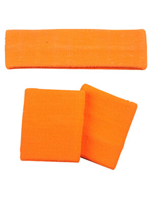 Kostümzubehör Schweißband-Set Neon neonorange