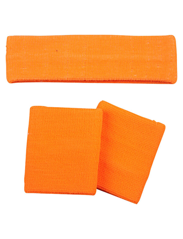 Kostümzubehör Schweißband-Set Neon neonorange
