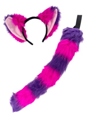 Kostümzubehör Set lachende Katze 2tlg. pink/lila