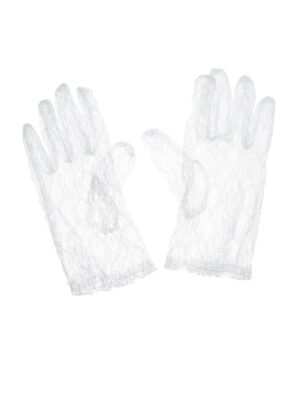 Kostümzubehör Spitzenhandschuhe kurz Damen weiß one size