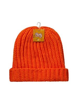 Kostümzubehör Strickmütze neonorange one size