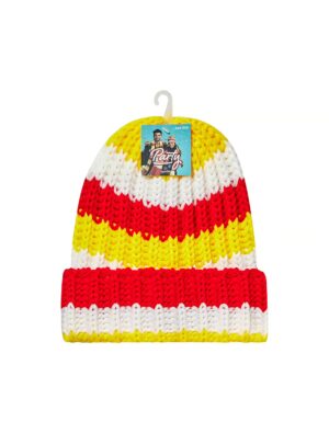 Kostümzubehör Strickmütze rot/weiß/gelb one size