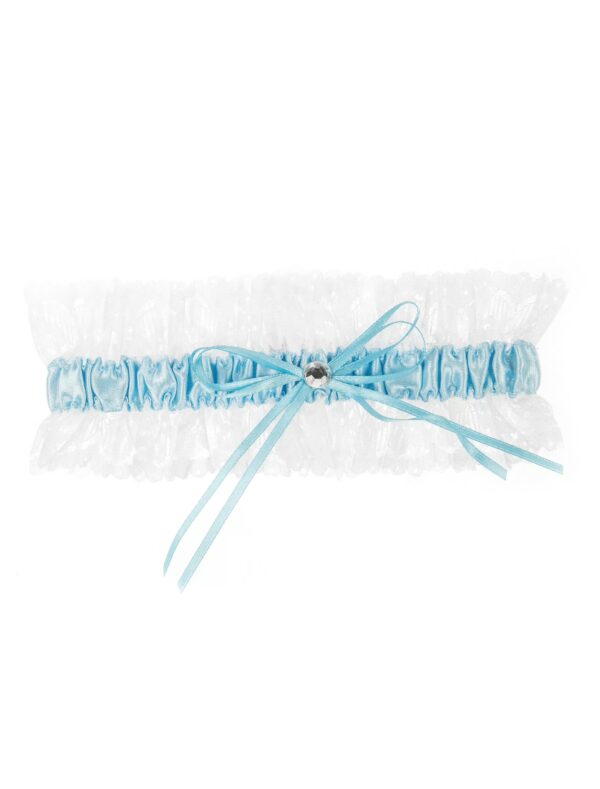 Kostümzubehör Strumpfband weiß/blau