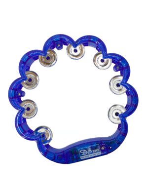 Kostümzubehör Tambourin blinkend mit Glitzer blau