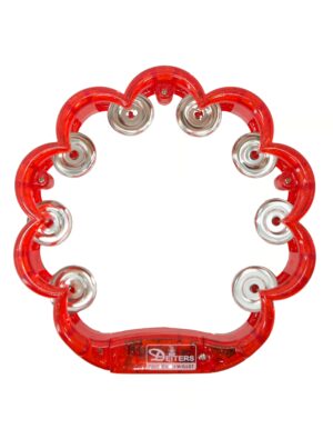 Kostümzubehör Tambourin blinkend mit Glitzer rot