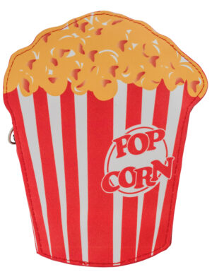 Kostümzubehör Tasche Popcorn rot/weiß