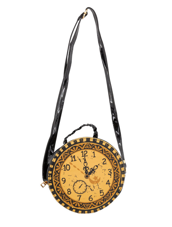 Kostümzubehör Tasche Steampunk braun mit Uhr
