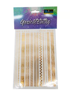 Kostümzubehör Tattoo Boho Metallic gold