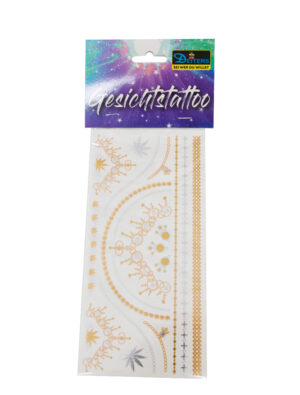 Kostümzubehör Tattoo Cannabis Metallic gold/silber