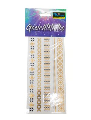 Kostümzubehör Tattoo Kaleidoskop Metallic gold/silber