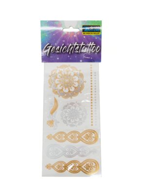 Kostümzubehör Tattoo Mandala Metallic gold/silber