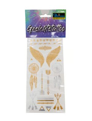 Kostümzubehör Tattoo Traumfänger Metallic gold/silber