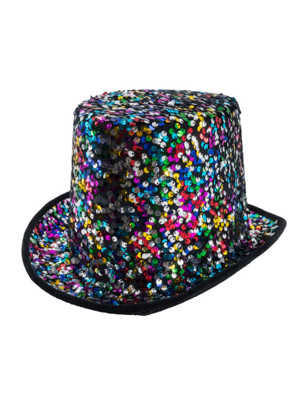 Kostümzubehör Zylinder Pailletten rainbow one size