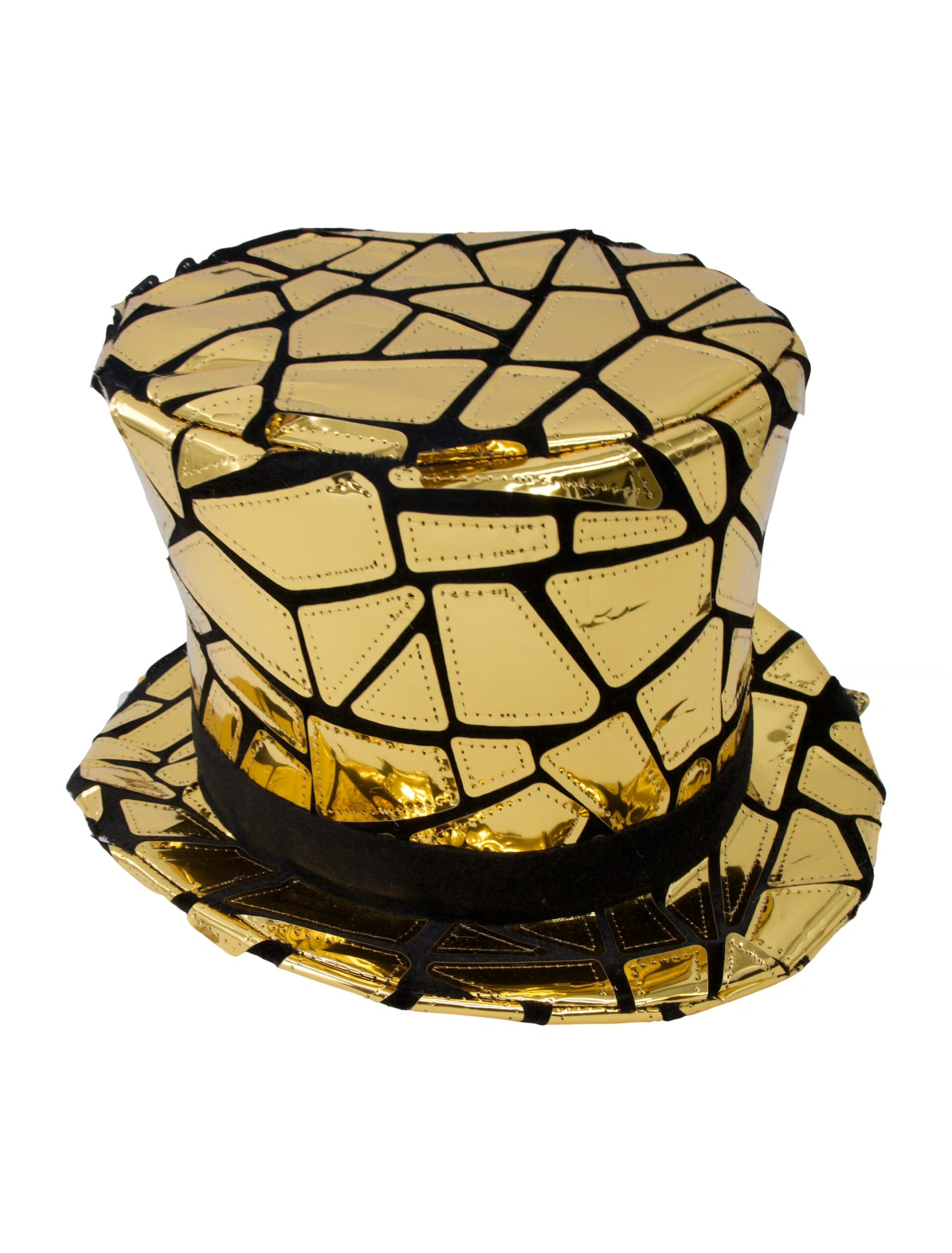 Kostümzubehör Zylinder Spiegelmosaik schwarz/gold 60 1 Kostümzubehör Zylinder Spiegelmosaik schwarz/gold 60