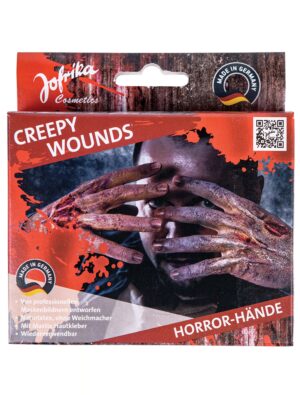 Latexwunde Horror-Hände beige/rot