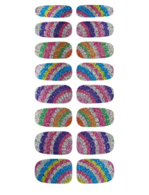 Nagelsticker Regenbogen Schminke für Karneval & Fasching Farbe: mehrfarbig