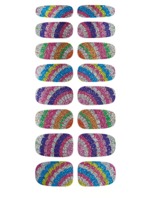 Nagelsticker Regenbogen Schminke für Karneval & Fasching Farbe: mehrfarbig