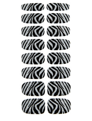 Nagelsticker Zebra Schminke für Karneval & Fasching Farbe: weiß/schwarz