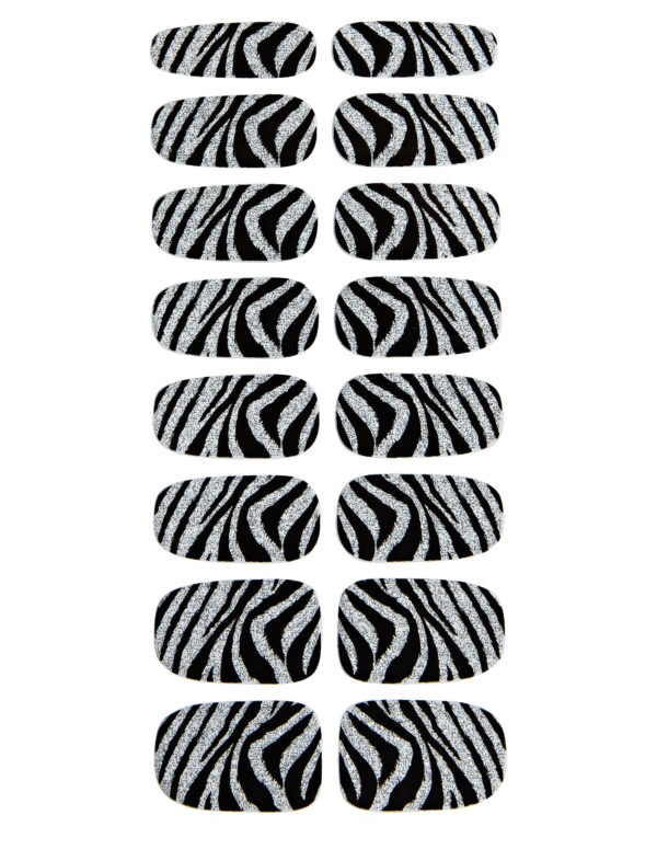 Nagelsticker Zebra Schminke für Karneval & Fasching Farbe: weiß/schwarz