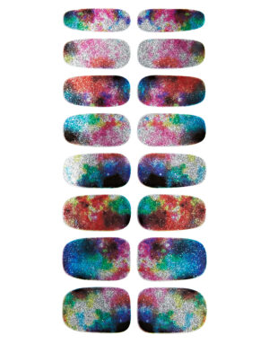 Nagelsticker bunt Schminke für Karneval & Fasching Farbe: mehrfarbig
