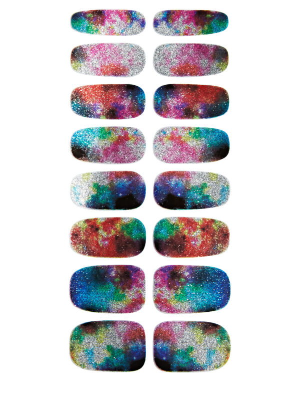 Nagelsticker bunt Schminke für Karneval & Fasching Farbe: mehrfarbig