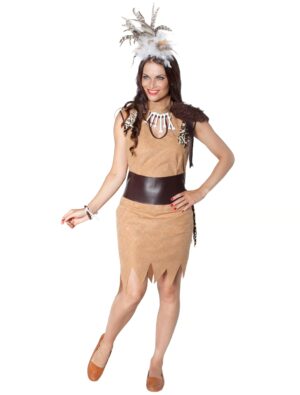 Neandertaler Dame 2-tlg. XL Farbe: beige