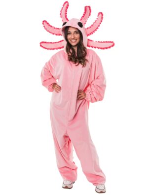 Overall Plüsch Axolotl rosa 34/36