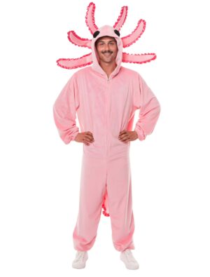 Overall Plüsch Axolotl rosa 50/52