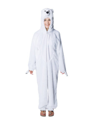 Overall Plüsch Eisbär Damen weiß 40-42