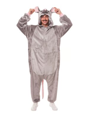 Overall Plüsch Maus grau 50/52