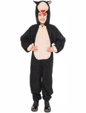 Overall Plüsch Schaf schwarz 98/104